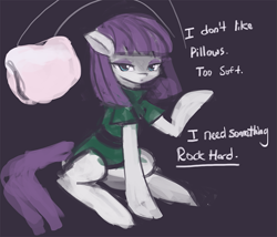 Size: 661x565 | Tagged: safe, artist:lumineko, maud pie, pony, female, pillow, solo