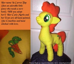 Size: 703x608 | Tagged: safe, artist:raptorarts, derpibooru import, carrot top, golden harvest, irl, photo, plushie