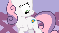 Size: 500x281 | Tagged: safe, derpibooru import, sweetie belle, pony, unicorn, female, filly, gyro bowl, solo