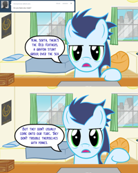 Size: 853x1067 | Tagged: safe, artist:catiron, soarin', ask, ask soarin the wonderbolt, tumblr