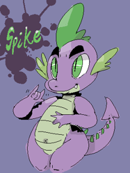 Size: 311x416 | Tagged: safe, artist:mangneto, derpibooru import, spike, dragon, solo, thick eyebrows