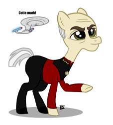 Size: 919x1012 | Tagged: safe, artist:glamourkat, earth pony, pony, jean-luc picard, ponified