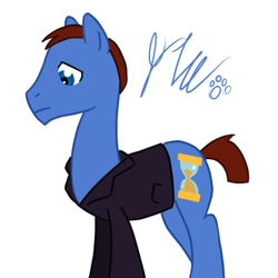 Size: 400x400 | Tagged: safe, artist:antiwrathman, doctor whooves, earth pony, pony, male, ninth doctor, stallion