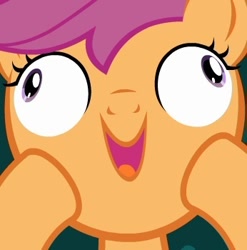 Size: 346x350 | Tagged: safe, artist:misterdavey, derpibooru import, scootaloo, derp, faic, reaction image