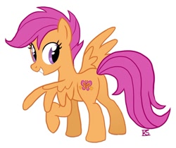 Size: 900x755 | Tagged: safe, artist:glamourkat, scootaloo, older, simple background, solo