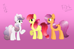 Size: 1280x853 | Tagged: safe, artist:tails-doll-lover, derpibooru import, apple bloom, scootaloo, sweetie belle, crystal hairstyle, crystallized, cutie mark crusaders, teenage crusaders answers, teenager, tumblr