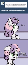 Size: 1280x2917 | Tagged: safe, artist:waywardtrail, artist:zestyoranges, derpibooru import, sweetie belle, ask, ask ecstatic rarity, tumblr