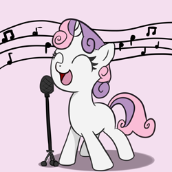 Size: 4000x4000 | Tagged: safe, artist:icy-spy, derpibooru import, sweetie belle, microphone, singing