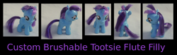 Size: 2414x754 | Tagged: safe, artist:gryphyn-bloodheart, derpibooru import, liza doolots, petunia, tootsie flute, pony, brushable, custom, irl, photo, solo, toy