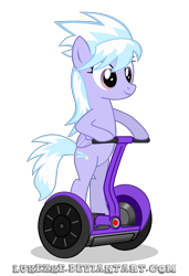 Size: 5000x7300 | Tagged: safe, artist:psalmie, derpibooru import, cloudchaser, pony, absurd resolution, bipedal, segway, simple background, solo, transparent background, vector