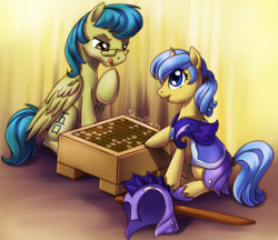 Size: 800x690 | Tagged: safe, artist:shinepawpony, derpibooru import, oc, night guard, shogi