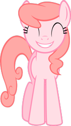 Size: 1024x1819 | Tagged: safe, artist:daringdashie, derpibooru import, pink lady, earth pony, pony, apple family member, background pony, eyes closed, female, mare, simple background, smiling, solo, transparent background, vector, wrong coat color