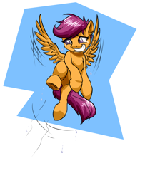 Size: 1468x1812 | Tagged: safe, artist:mykegreywolf, scootaloo, 30 minute art challenge, flying, scootaloo can fly, solo