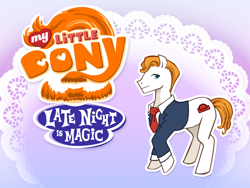 Size: 900x675 | Tagged: safe, artist:nangke, earth pony, pony, conan o'brien, ponified