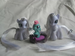 Size: 1024x768 | Tagged: safe, artist:salli, derpibooru import, princess silver swirl, dragon, pony, g2, baby swirly, custom, g2 to g4, generation leap, irl, photo, toy, zip-zip