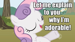 Size: 722x408 | Tagged: safe, derpibooru import, sweetie belle, pony, unicorn, female, filly, image macro, solo