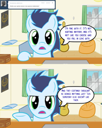 Size: 853x1067 | Tagged: safe, artist:catiron, soarin', ask, ask soarin the wonderbolt, tumblr