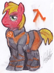 Size: 768x1036 | Tagged: safe, artist:gaboooparzhat, derpibooru import, big macintosh, earth pony, pony, half-life, male, stallion