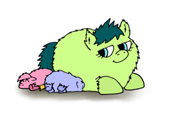 Size: 1173x768 | Tagged: safe, artist:coalheart, derpibooru import, fluffy pony, fluffy pony foals, fluffy pony mother, sleeping