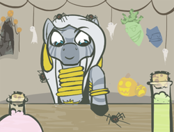 Size: 600x457 | Tagged: safe, artist:acidandgrit, zecora, zebra, female, mare, nightmare night, solo