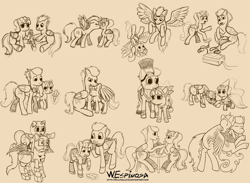 Size: 800x587 | Tagged: safe, artist:willygalleta, derpibooru import, oc, oc only, pegasus, pony, commission, cosplay, cuddling, kissing, romantic, sketch, sketch dump