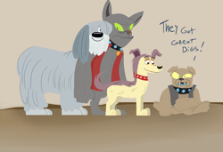 Size: 890x608 | Tagged: safe, artist:klondike, rover, spot, diamond dog, crossover, lucky smarts, niblet, pound puppies