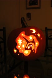 Size: 3456x5184 | Tagged: safe, artist:crypticmagic, derpibooru import, nightmare moon, craft, jack-o-lantern, photo, pumpkin