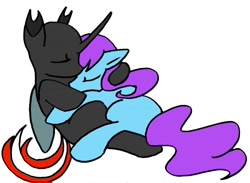 Size: 1024x750 | Tagged: safe, artist:my-little-lovers, derpibooru import, oc, oc only, changeling, changeling x pony, female, male, shipping, straight