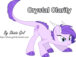 Size: 2831x2118 | Tagged: safe, artist:shinta-girl, oc, oc only, oc:crystal clarity, dracony, hybrid, crossbreed, interspecies offspring, kilalaverse, next generation, offspring, parent:rarity, parent:spike, parents:sparity, simple background, solo, transparent background