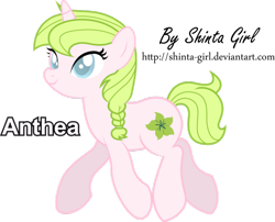 Size: 994x803 | Tagged: safe, artist:shinta-girl, oc, oc only, oc:anthea, pony, unicorn, adopted offspring, female, kilalaverse, mare, next generation, parent:fluttershy, parent:oc:azalea, parent:oc:berry vine, parents:oc x oc, solo