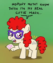 Size: 600x719 | Tagged: safe, artist:fadri, twist, earth pony, pony, alternate cutie mark, cutie mark, fake cutie mark, female, filly, glasses, secret