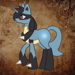 Size: 739x739 | Tagged: safe, artist:re-flamed, derpibooru import, lucario, pokémon, ponified