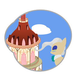 Size: 2500x2500 | Tagged: safe, artist:thedeseasedcow, derpibooru import, mayor mare, pony, g4, building, female, high res, mare, ponyville town hall, simple background, solo, transparent background