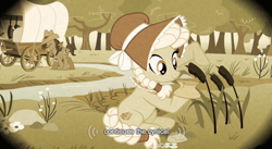 Size: 623x342 | Tagged: safe, derpibooru import, screencap, granny smith, prairie tune, earth pony, family appreciation day, female, male, mare, stallion, young granny smith, youtube caption