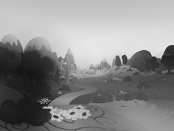 Size: 799x600 | Tagged: safe, derpibooru import, black and white, blurry, equestria, grayscale, ponyville