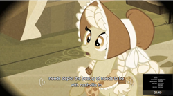 Size: 636x353 | Tagged: safe, derpibooru import, screencap, granny smith, earth pony, pony, family appreciation day, female, mare, solo, young granny smith, youtube caption