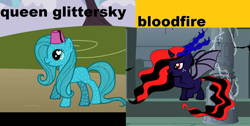 Size: 900x454 | Tagged: safe, derpibooru import, oc, oc only, oc:bloodfire, oc:glittersky, alicorn, earth pony, pony, alicorn oc, donut steel