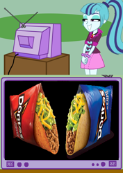 Size: 564x798 | Tagged: safe, sonata dusk, equestria girls, doritos, doritos locos tacos, exploitable meme, meme, obligatory pony, sonataco, taco, taco bell, taco bell dorito shell, tv meme