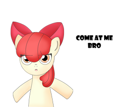 Size: 800x694 | Tagged: safe, artist:2kaze, derpibooru import, apple bloom, pony, bipedal, come at me bro, solo