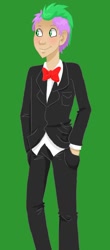 Size: 600x1360 | Tagged: safe, artist:alanystrife, artist:ellamred, spike, clothes, humanized, tuxedo