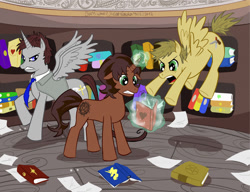 Size: 1024x788 | Tagged: safe, artist:kisaenokira, castiel, dean winchester, ponified, sam winchester, supernatural