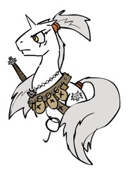 Size: 800x1100 | Tagged: source needed, safe, derpibooru import, geralt of rivia, ponified, solo, tail wrap, the witcher