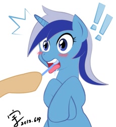 Size: 855x930 | Tagged: artist needed, safe, derpibooru import, minuette, brush, dental plan, pixiv, teeth, toothbrush