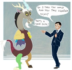 Size: 851x822 | Tagged: safe, artist:yulyeen, discord, bbc sherlock, chaos, equestria, james moriarty