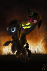 Size: 1299x1968 | Tagged: safe, artist:pirill, derpibooru import, doctor whooves, oc, headless horse, pony, halloween, headless, holiday, jack-o-lantern, pumpkin