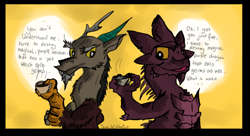 Size: 900x491 | Tagged: safe, artist:toxickittycat, discord, comic, crossover, malefor, spyro the dragon, the legend of spyro