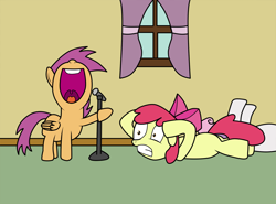 Size: 1500x1108 | Tagged: safe, artist:the-skullivan, apple bloom, scootaloo, sweetie belle, cutie mark crusaders, singing