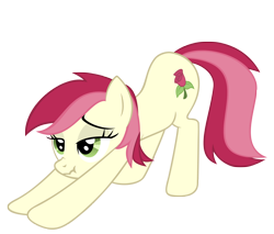 Size: 2174x1855 | Tagged: safe, artist:luckysmores, derpibooru import, roseluck, earth pony, pony, exploitable meme, female, iwtcird, mare, scrunchy face, simple background, solo, stretching, transparent background