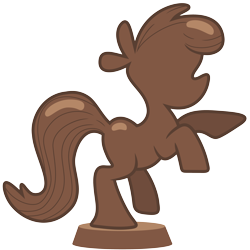 Size: 4000x4000 | Tagged: safe, artist:pikamander2, derpibooru import, chocolate pony, chocolate, simple background, statue, transparent background, vector