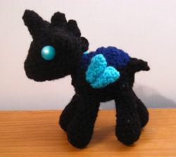 Size: 2341x2080 | Tagged: safe, artist:acrylicsheep, derpibooru import, changeling, amigurumi, crochet, irl, photo, plushie, solo